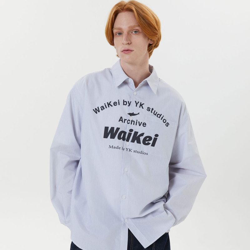 WaiKei（ワイケイ）の「Arch logo stripe shirts（Tops）」