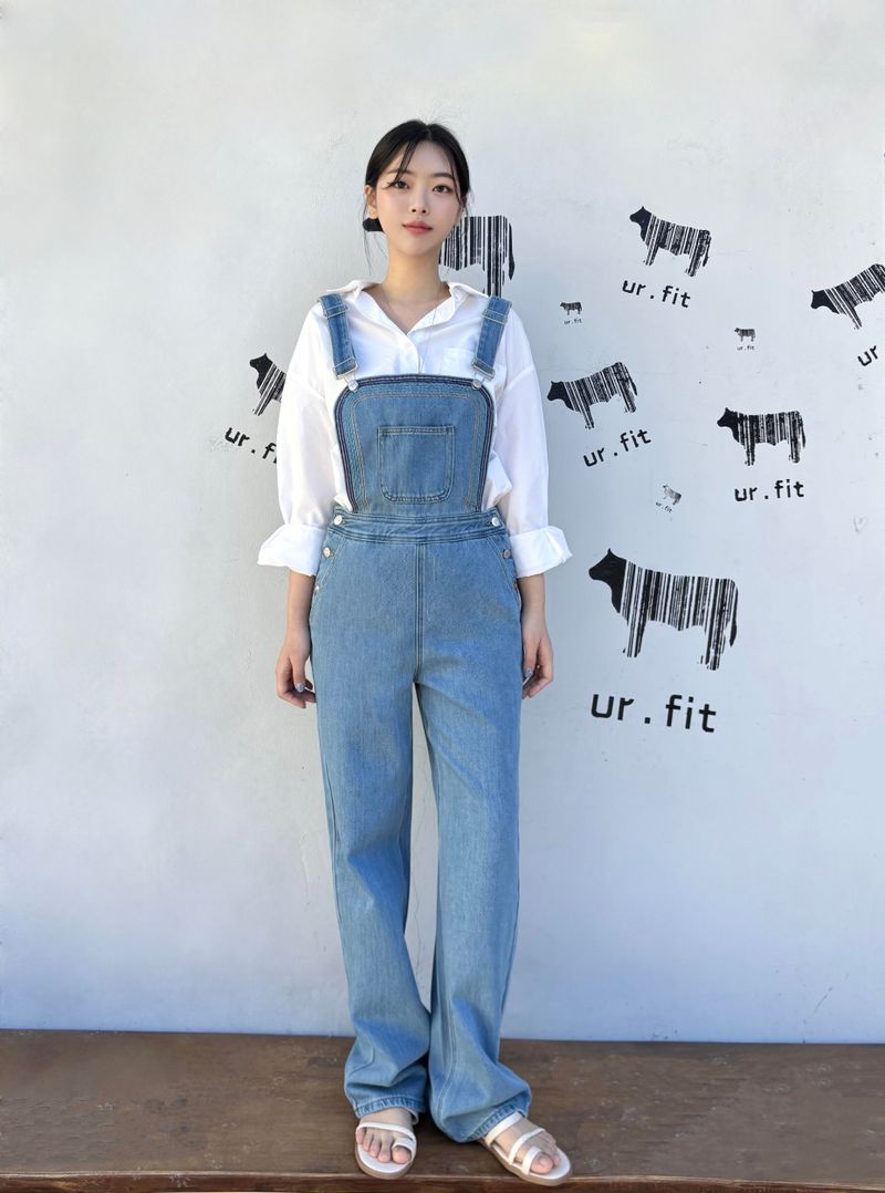 EMBROIDERY OVERALL DENIM PANTS code 25011