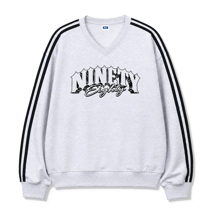 cursive logo track v-neck sweatshirt (4color)