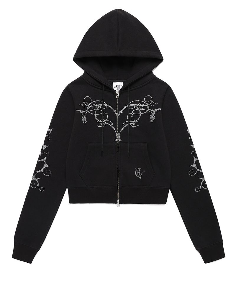 cavish（カビシ）の「W STEM ZIP UP HOODIE BLACK(CV2FSFM402A)（Tops）」