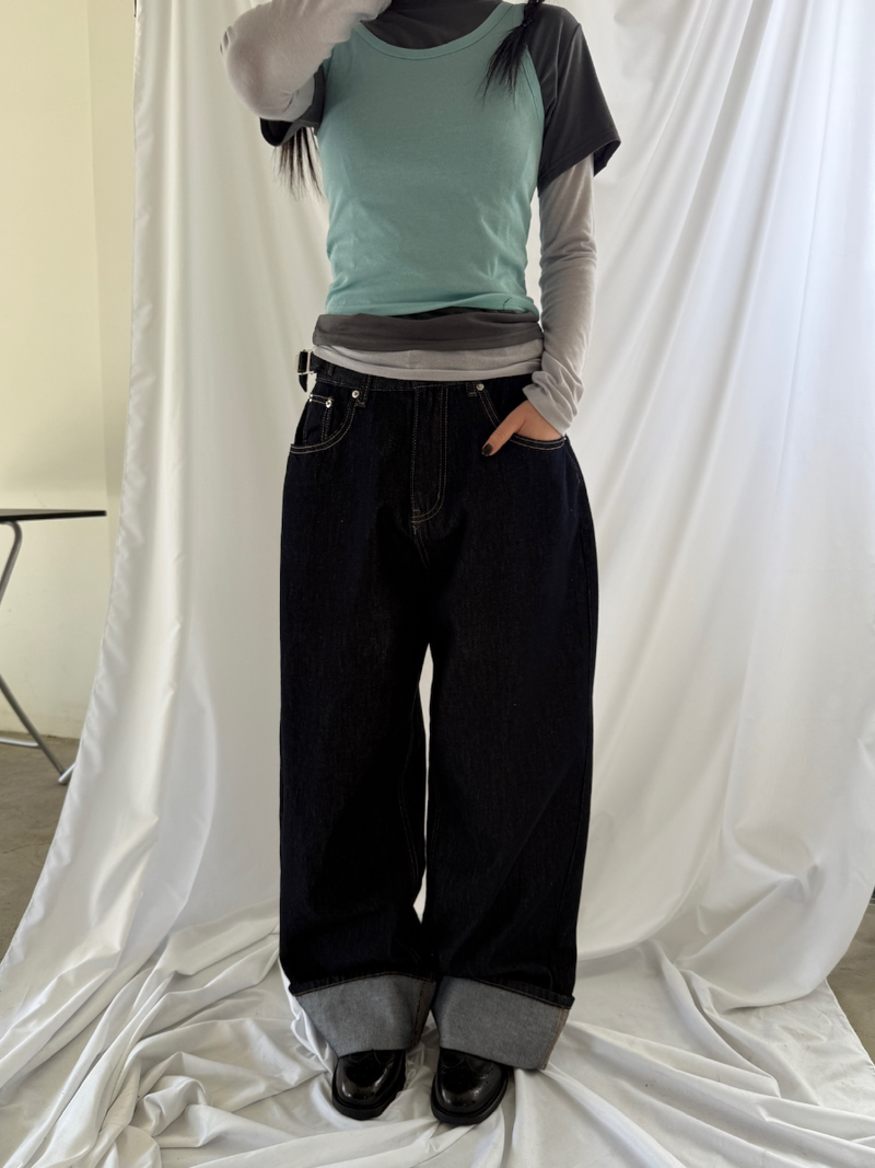 roll up non fade jeans
