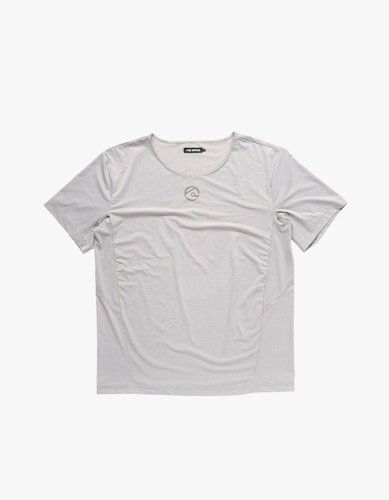 LASER BACK HOLE RUNNING TEE LIGHT GRAY