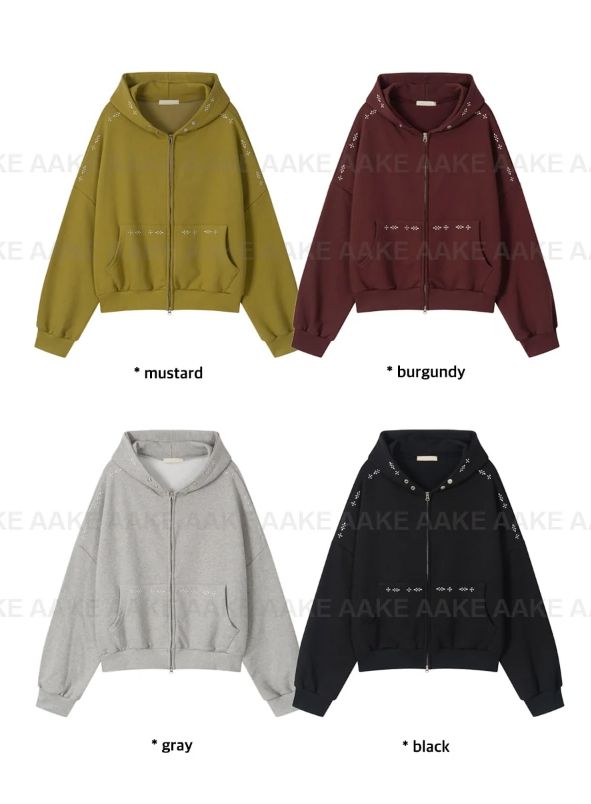 DOUBLE BUTTON STUD HOODIE