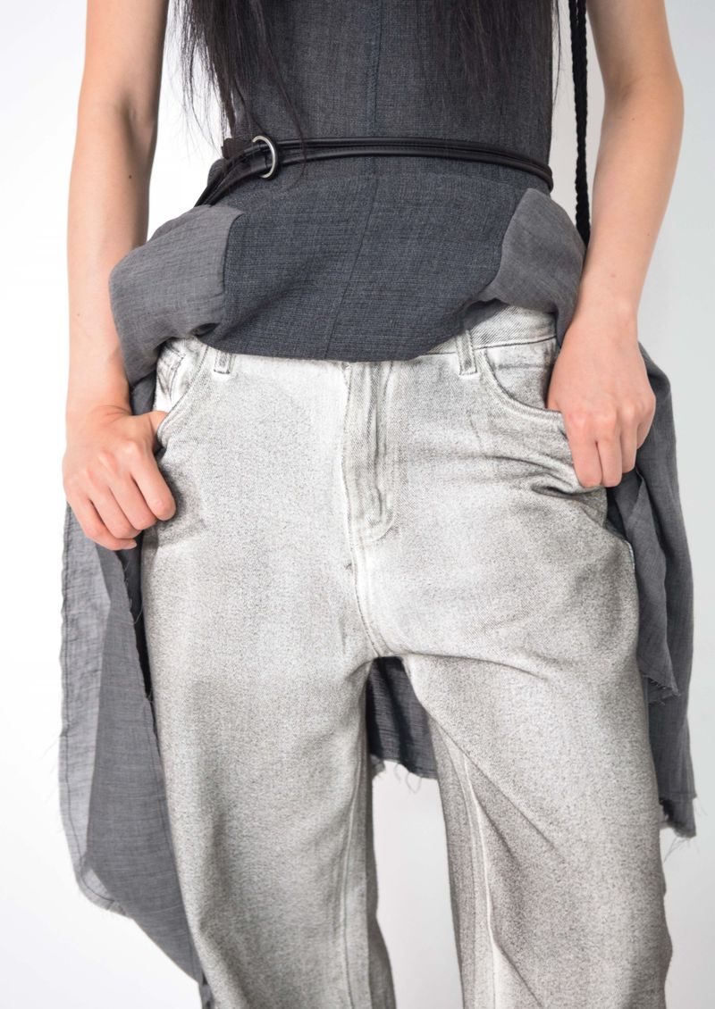 Black Spray Coated Jeans
