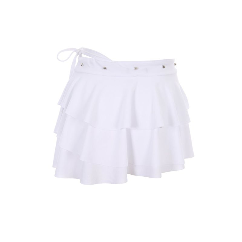 Diagonal line frill skirt 002