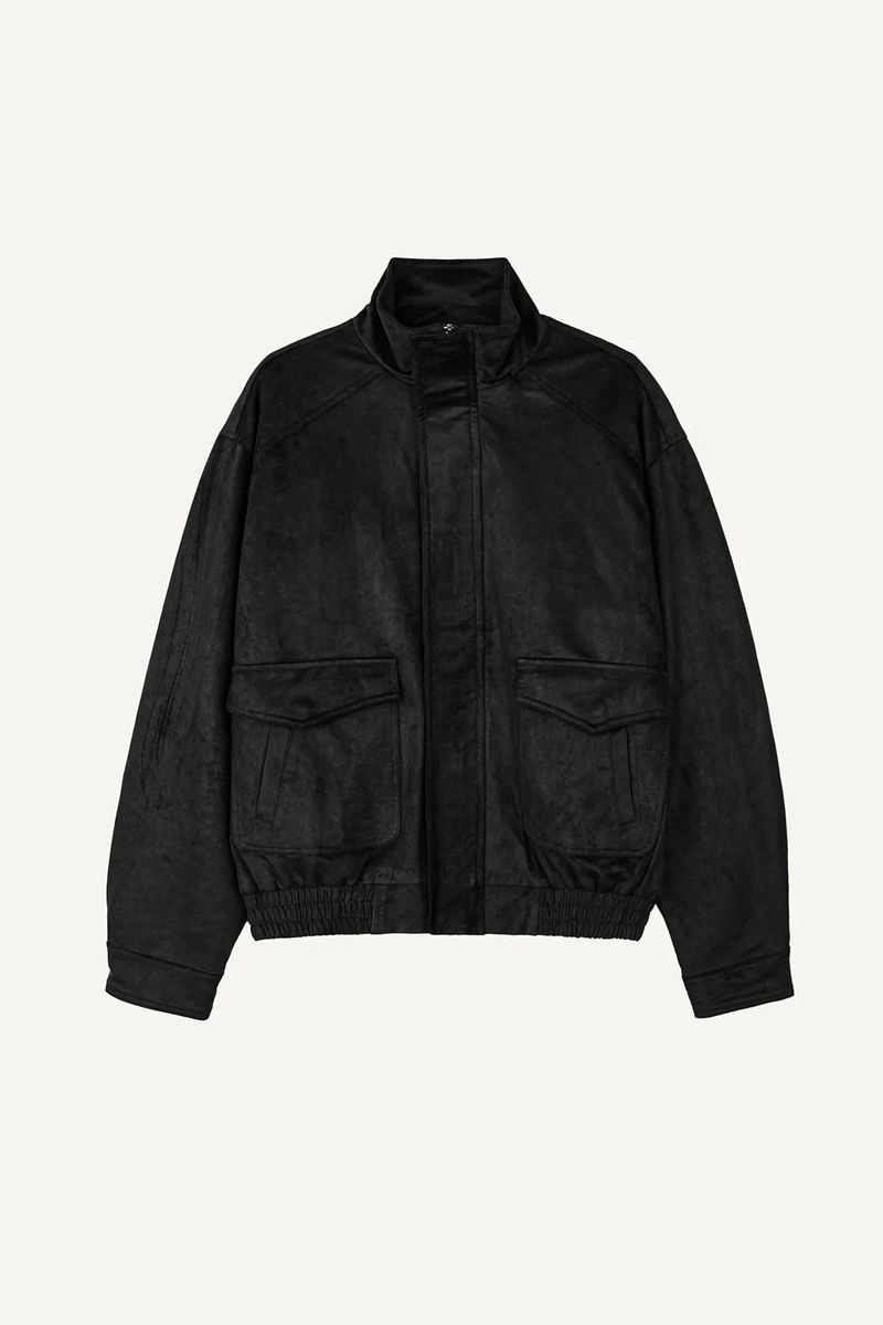 Glow High-Neck Suede Jacket