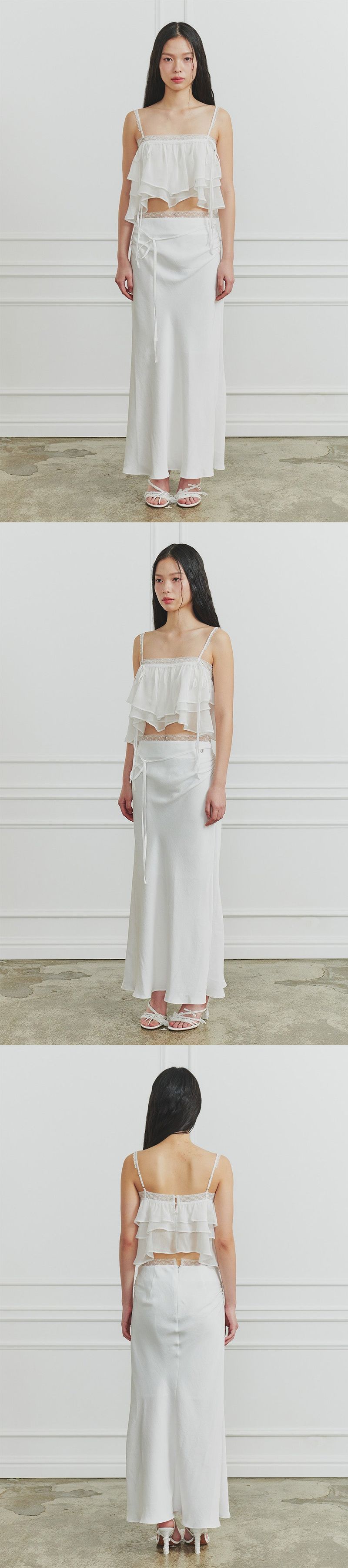 MERMAID FRILL TOP white
