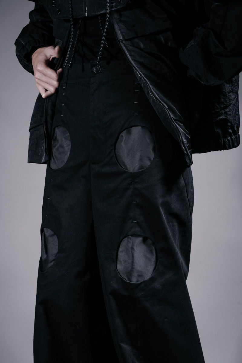 Four-eye carbon peached Pants