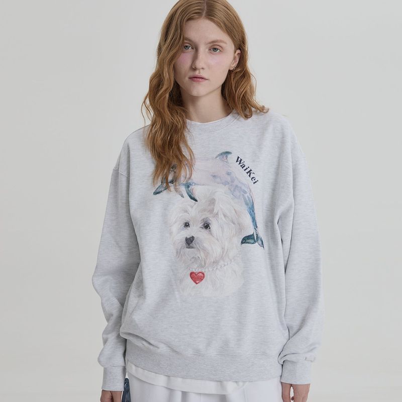 Watercolor Puppydolphin Jumping Sweatshirt