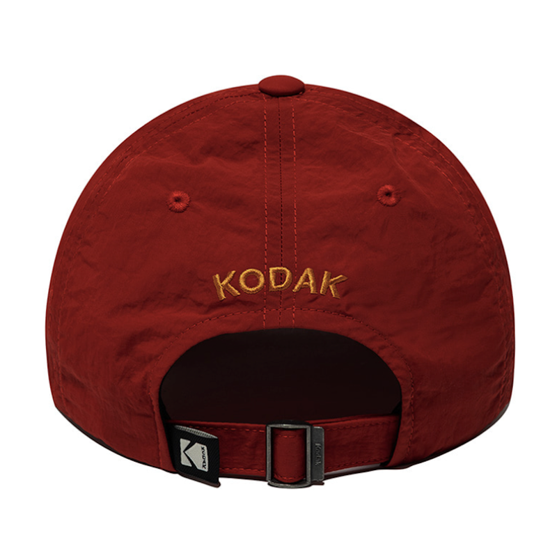 Relaxed Fit Nylon Square Logo Ball Cap【RED】
