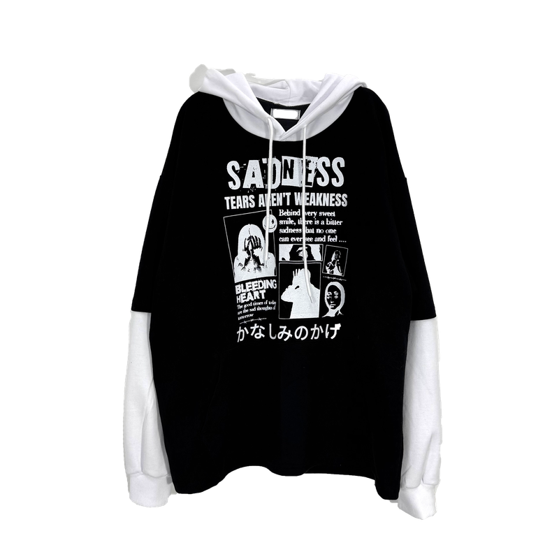 crying layered hoodie