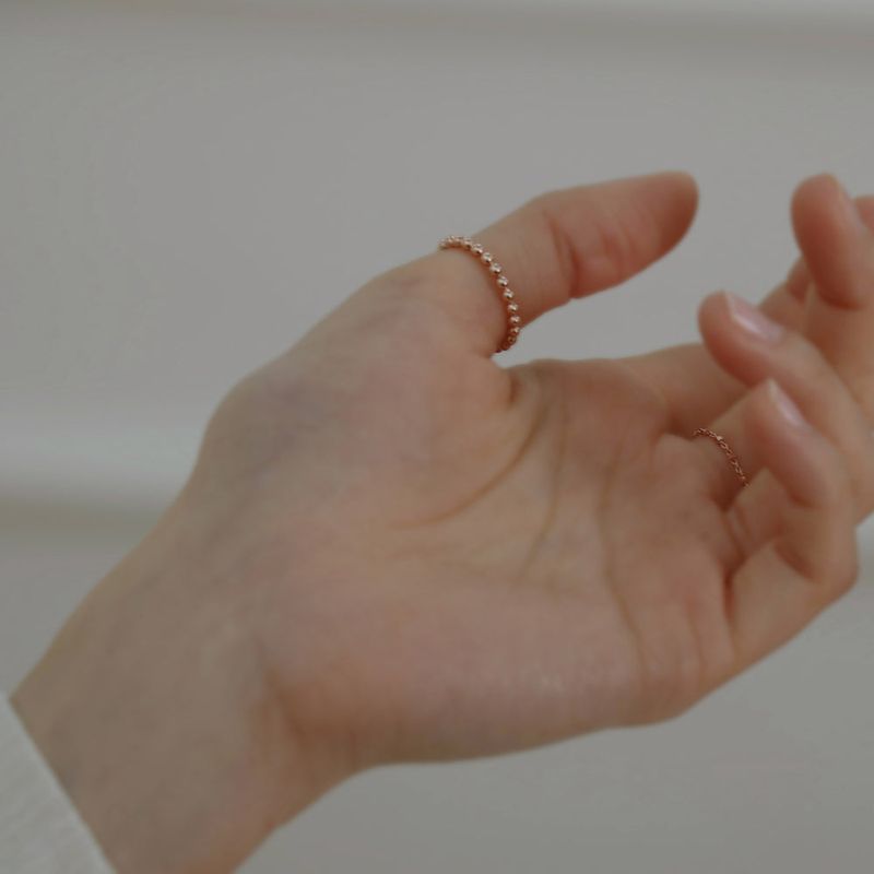 14K gold ball ring