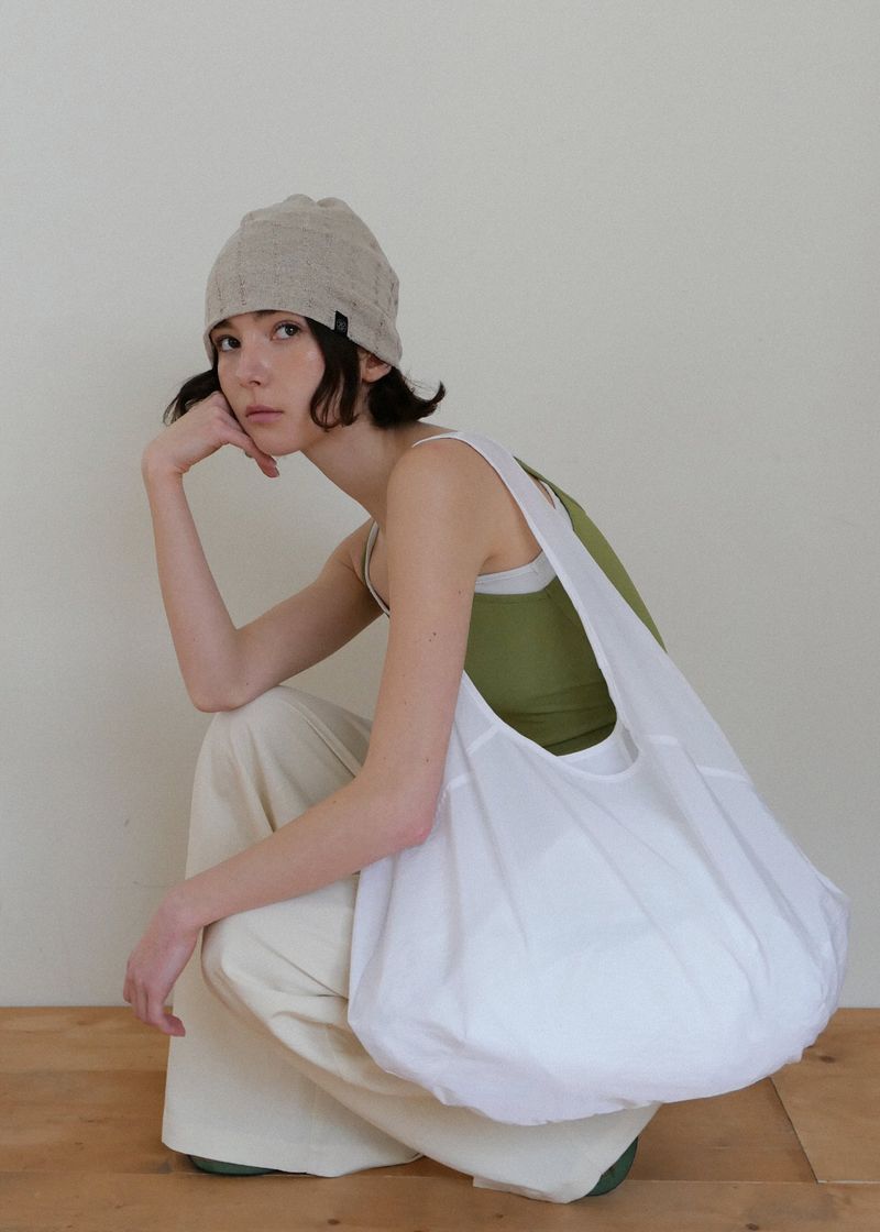 Airy Folding Hobo Bag_White