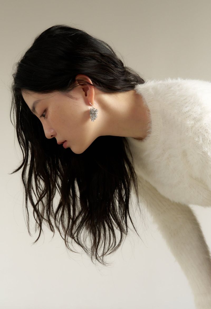 raspberry earring - silver