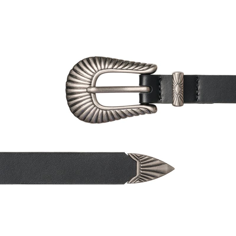 BL017 Setup Western Unisex Leather Belt 15 mm (2 Colors)