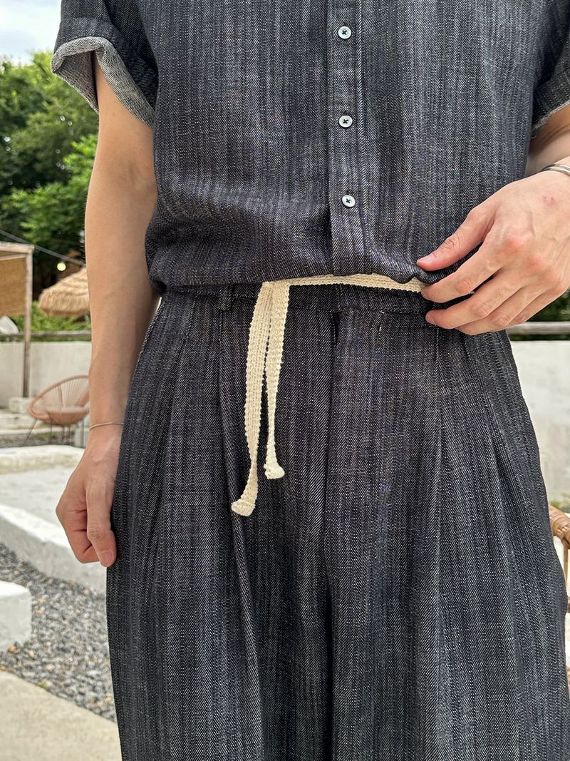 Olin linen indigo half shirts