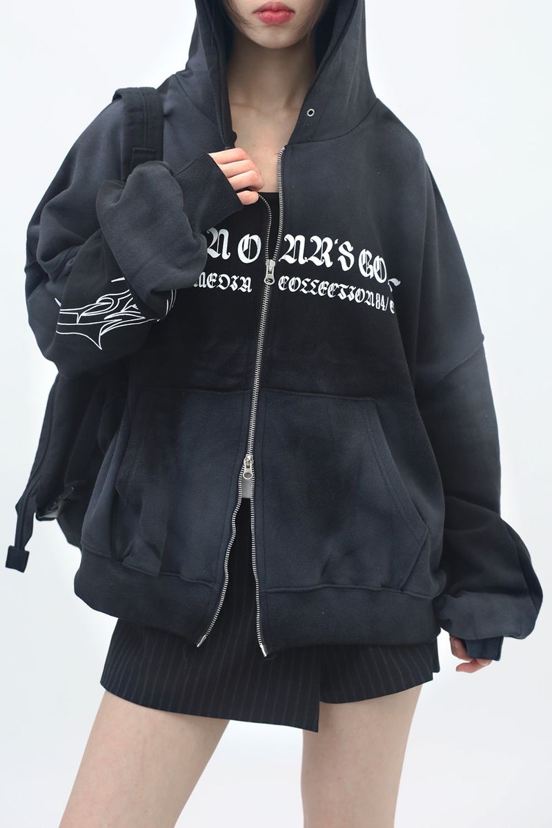 NONCODE(ノンコード)の「(Unisex) ラフィアンダーティーツーウェイフーディドジップアップ(トップス)」