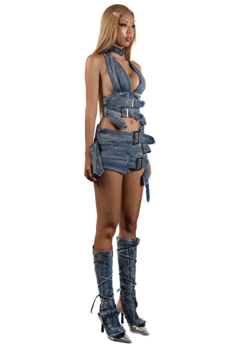 POP Buckles Denim Boot Covers