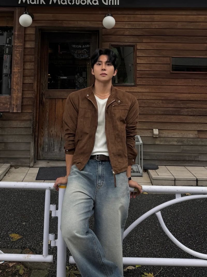 Dip biker suede crop jacket