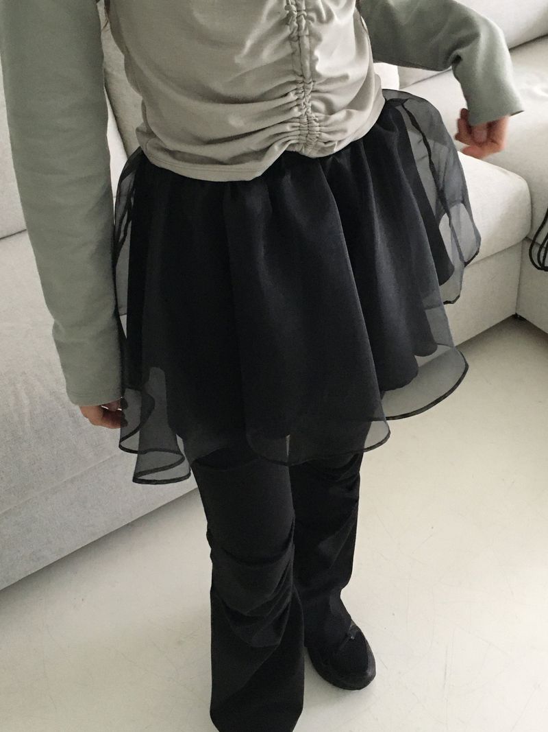 Weil organza layered flare miniskirt