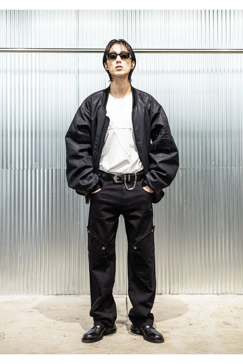 CRACK COATED DENIM MA-1 JUMPER