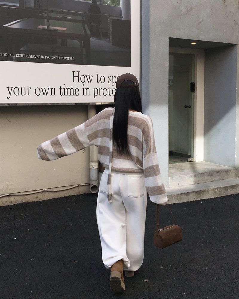 [ORIGINAL] LACKUN Striped Muffler Knit Set