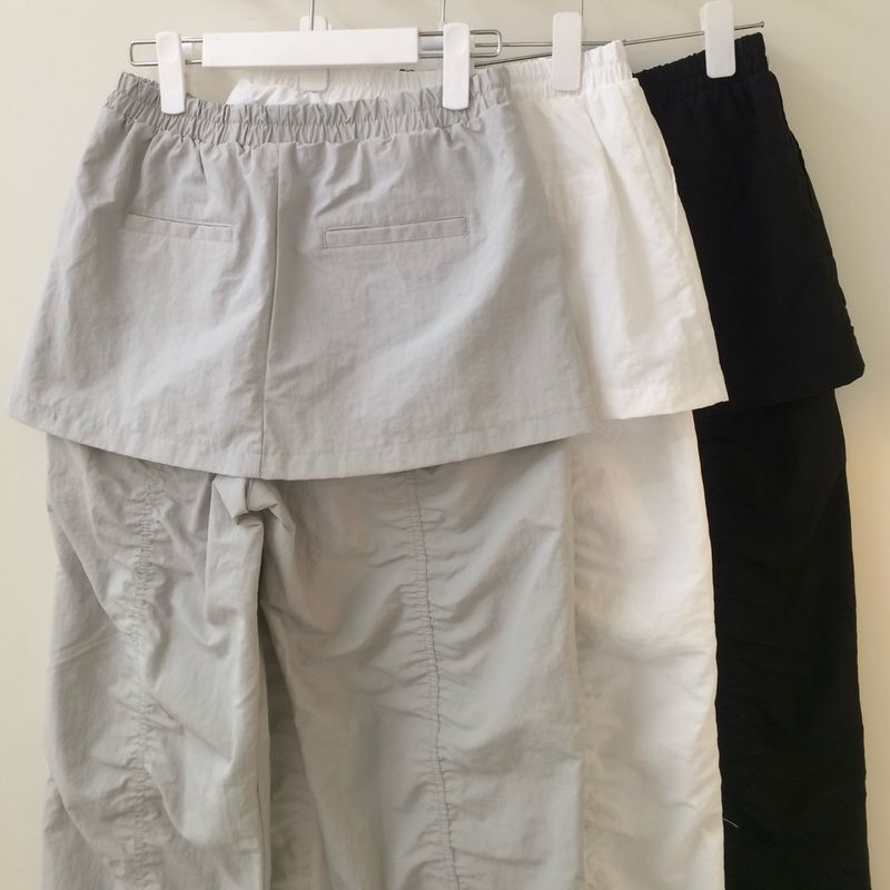 Shirred Skirt Pants