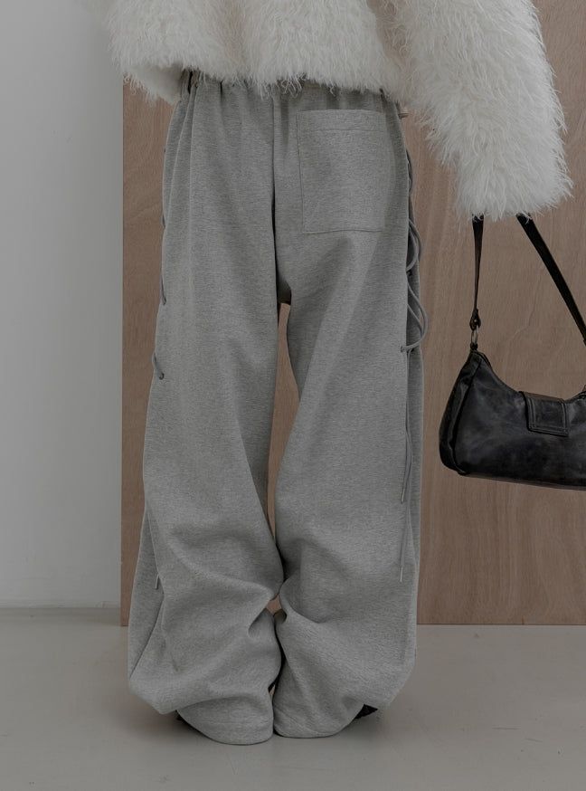 Corset brushed sweatpants