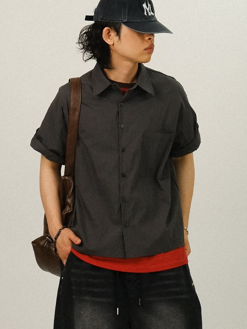 DEE Crop Roll-up Half Work Shirts