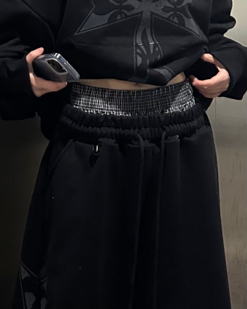 sagging big cross wide pants