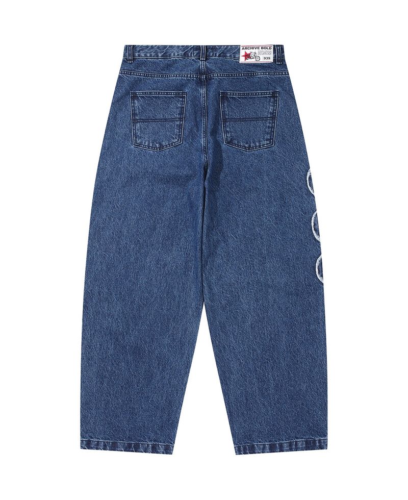 939 APPLIQUE DENIM PANTS (BLUE)