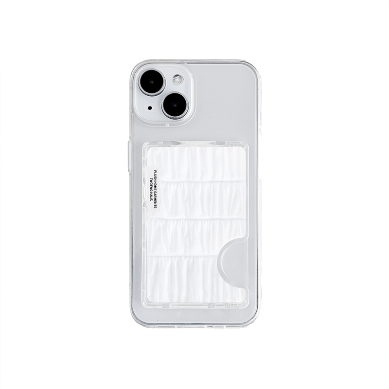 shirring card holder - white