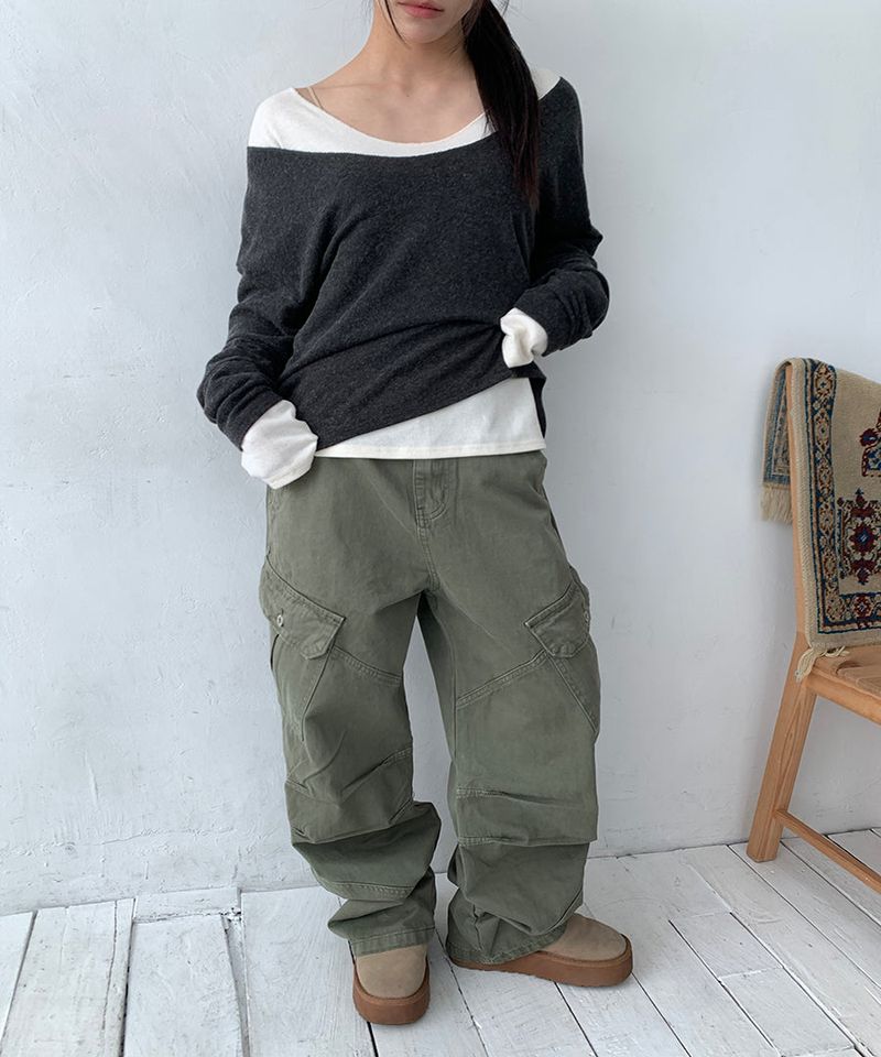 Dyeing washing cargo pants(3color)