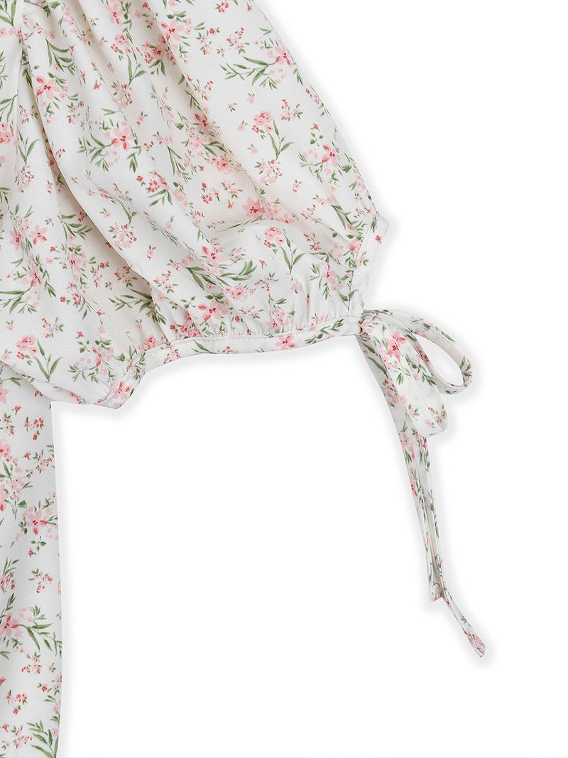 Floral Frill Pink Button Blouse