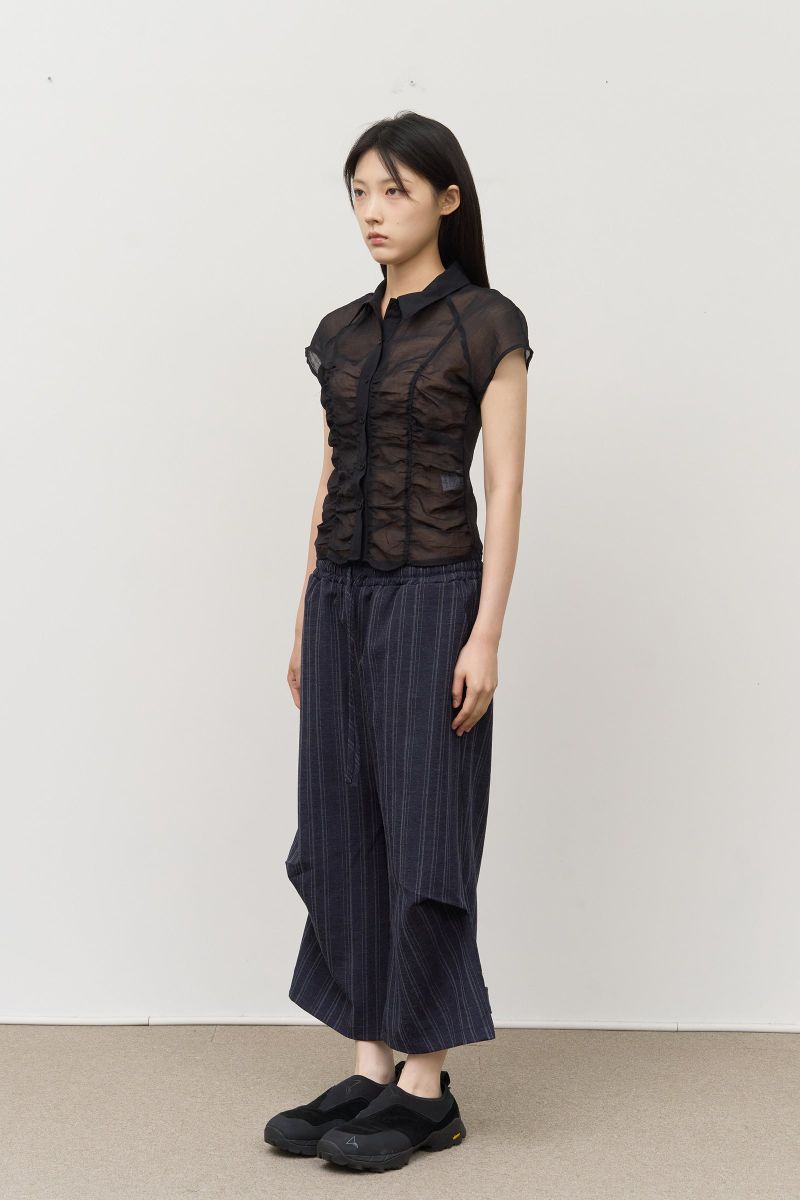 (W) Peony Wrinkled Blouse