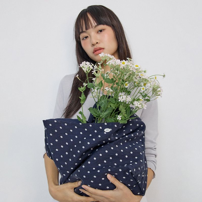 adit（アディット）の「ドット柄バッグ_ネイビー（バッグ）」