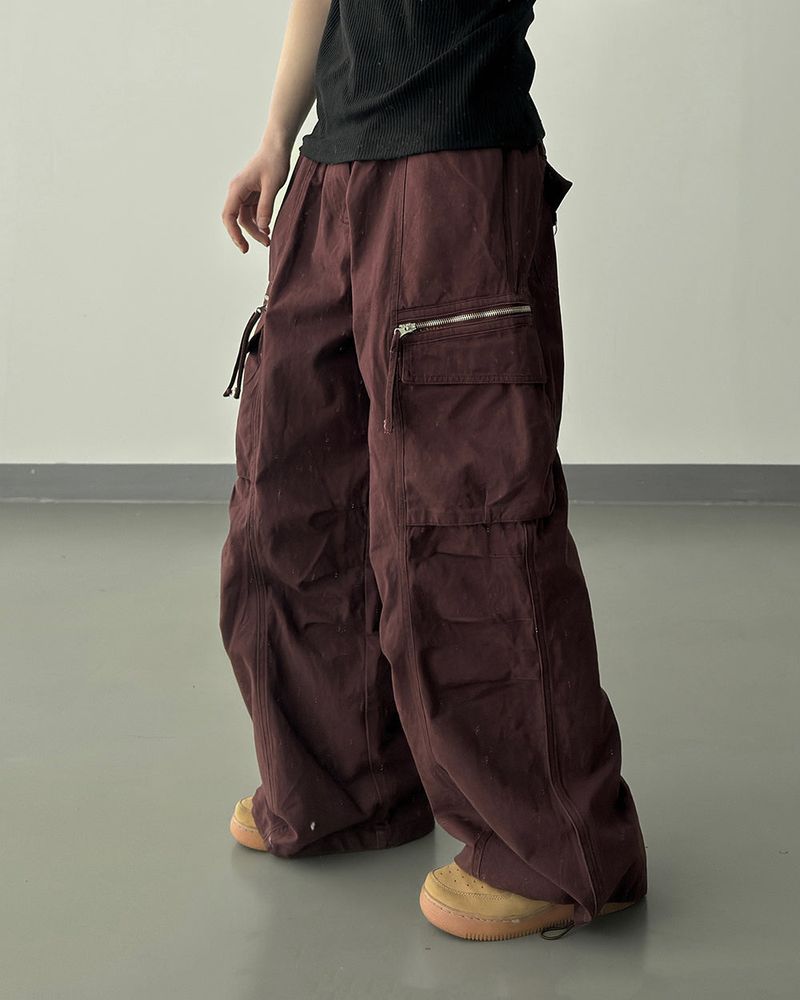 Zeka Zip Cargo Wide Pants