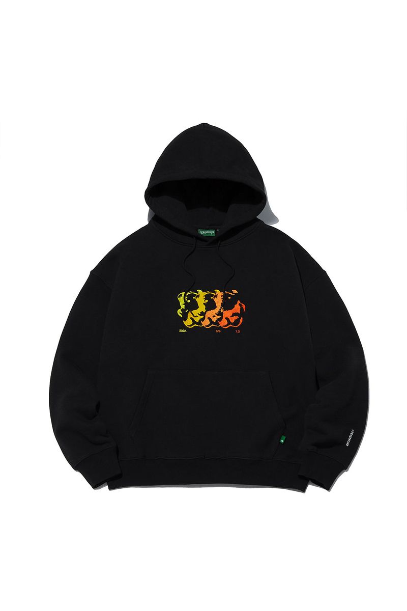 Flame Bear Hoodie_Black