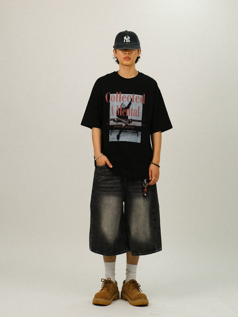 RT サイドピンタックデニムバミューダパンツ