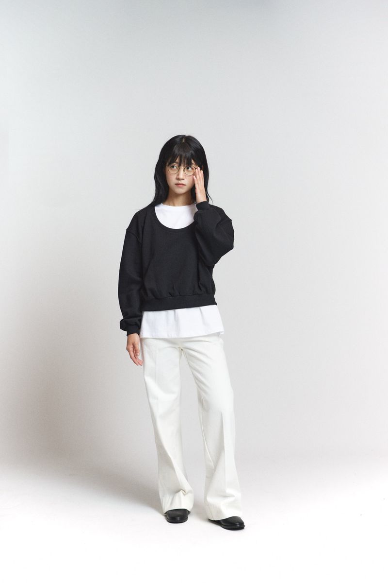 Basic cotton pants / White