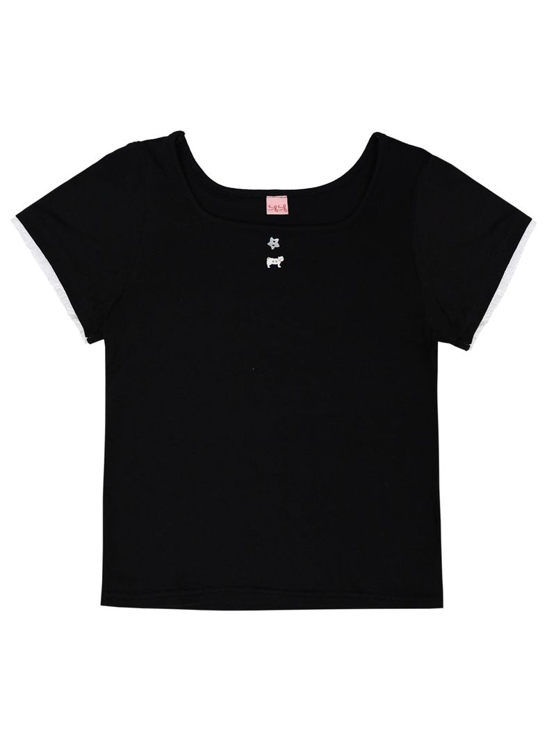 SIWL107(シウォル107)の「Kitten Crop Tee (Black)(Tops)」