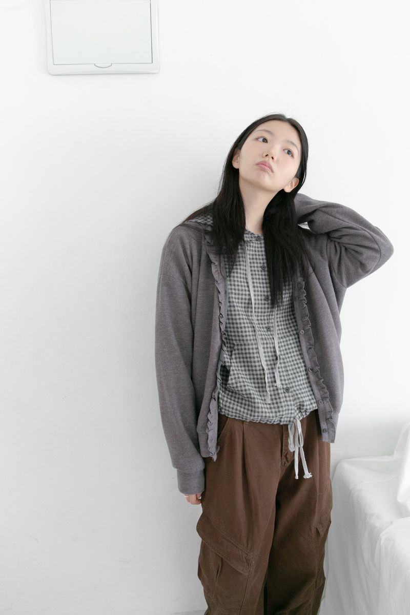 frill melange cardigan(3colors)