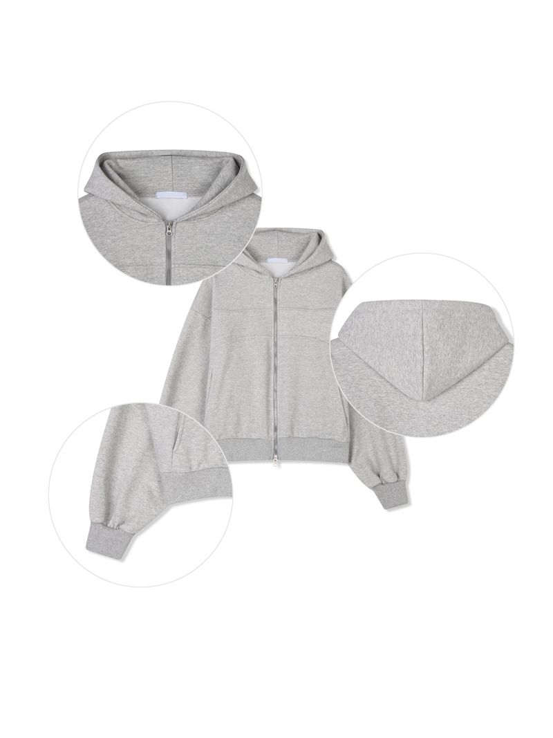 curved hood zip up(2colors)