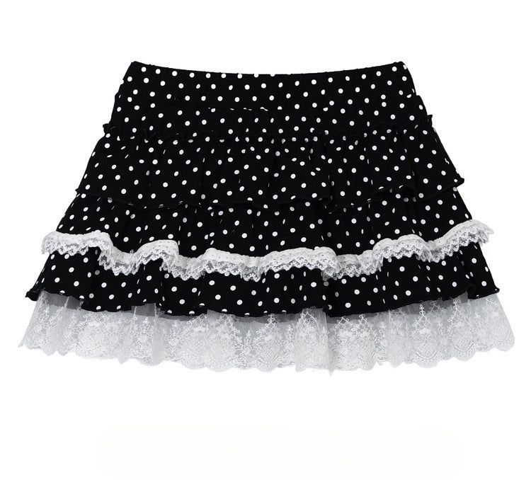 Aveline Dot Lace Tiered Skirt