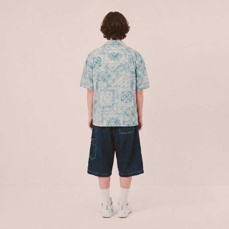 smoke paisley open collar shirt_blue