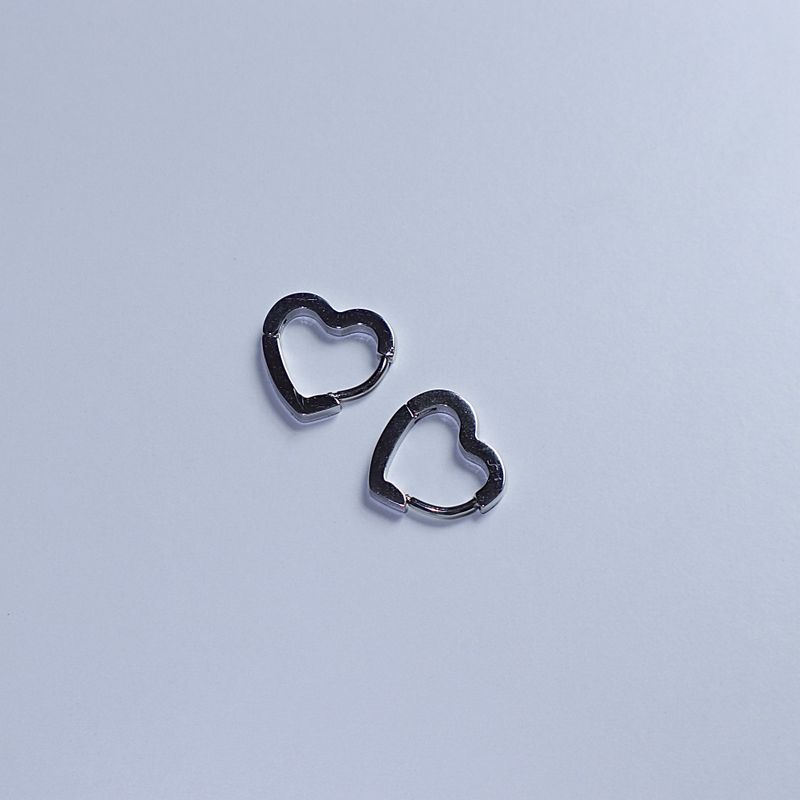 Surgical steel heart ring one-touch earrings