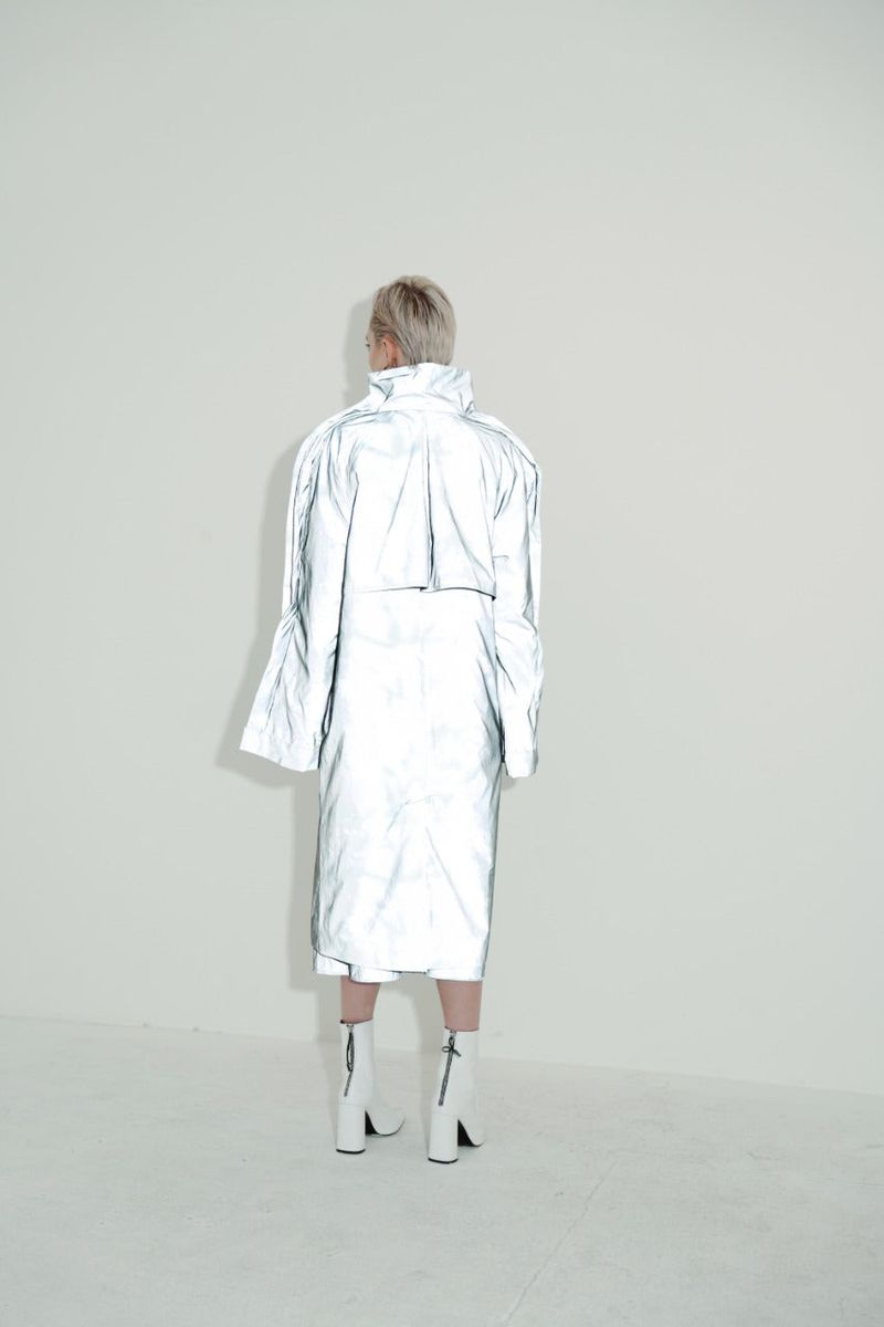 Refelctive Deconstructed Trench Coat