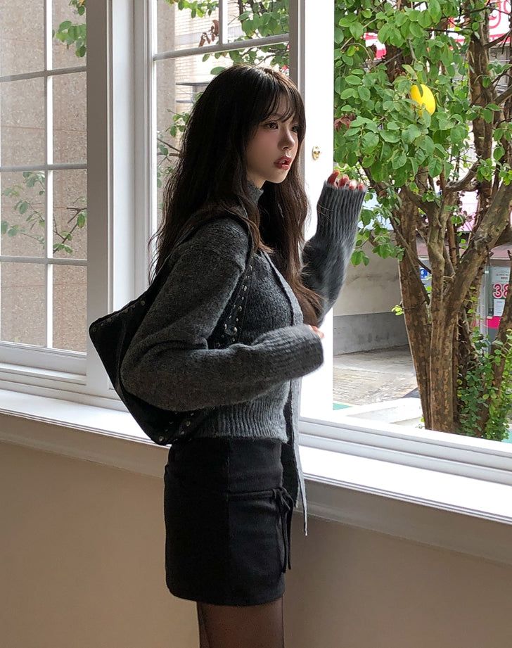 Tote Belted Brushed Skirt