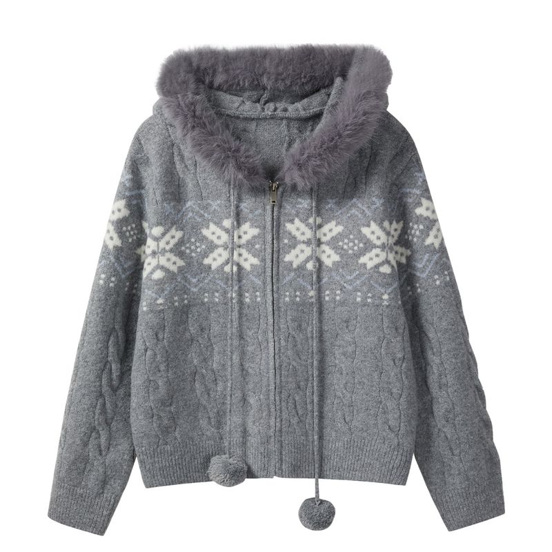 Cozy&Kitsch(コージーアンドキッチ)の「Nella Nordic Fur Knit Zip-Up(Tops)」