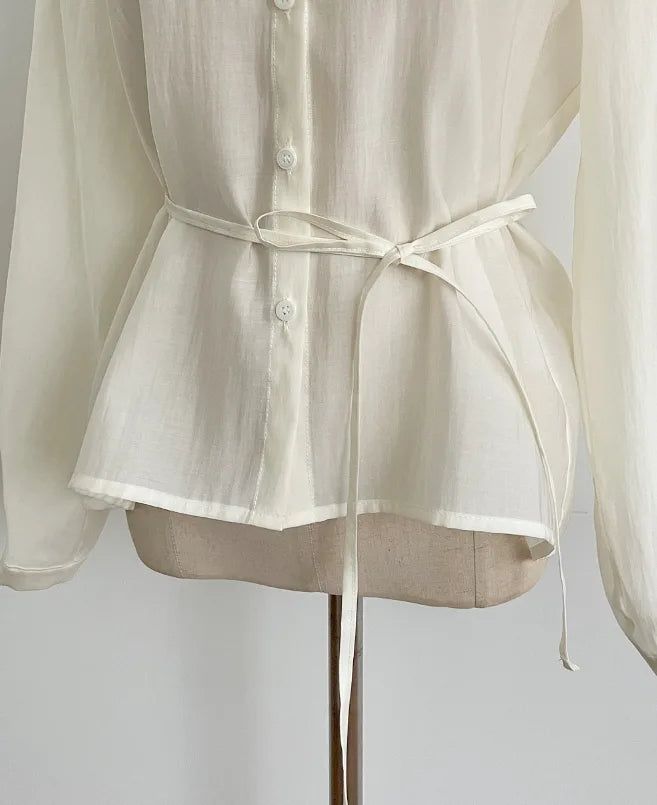 Dren Sheer Shirt Blouse (Strap Set)